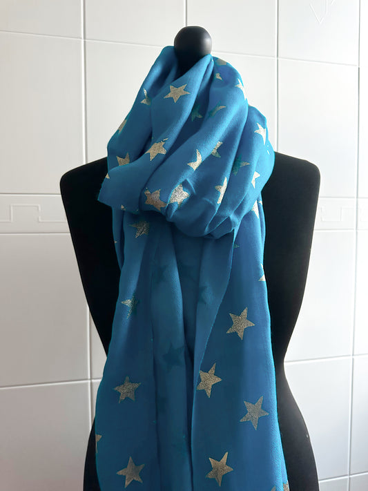 The Goldie Scarf - Blue & Gold Star
