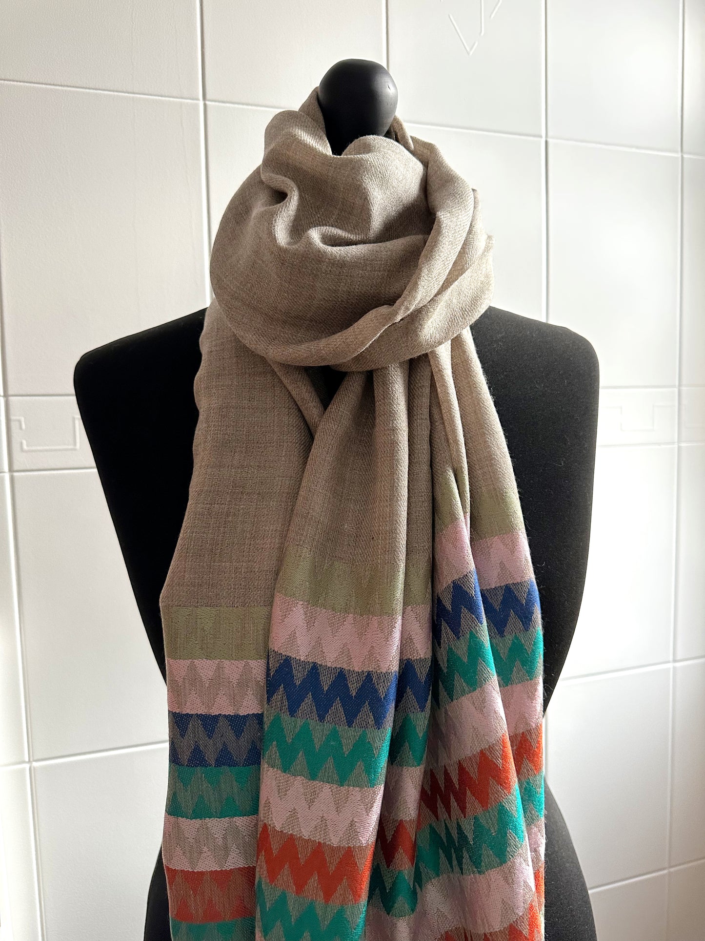 The Goldie Scarf - Emerald Zag