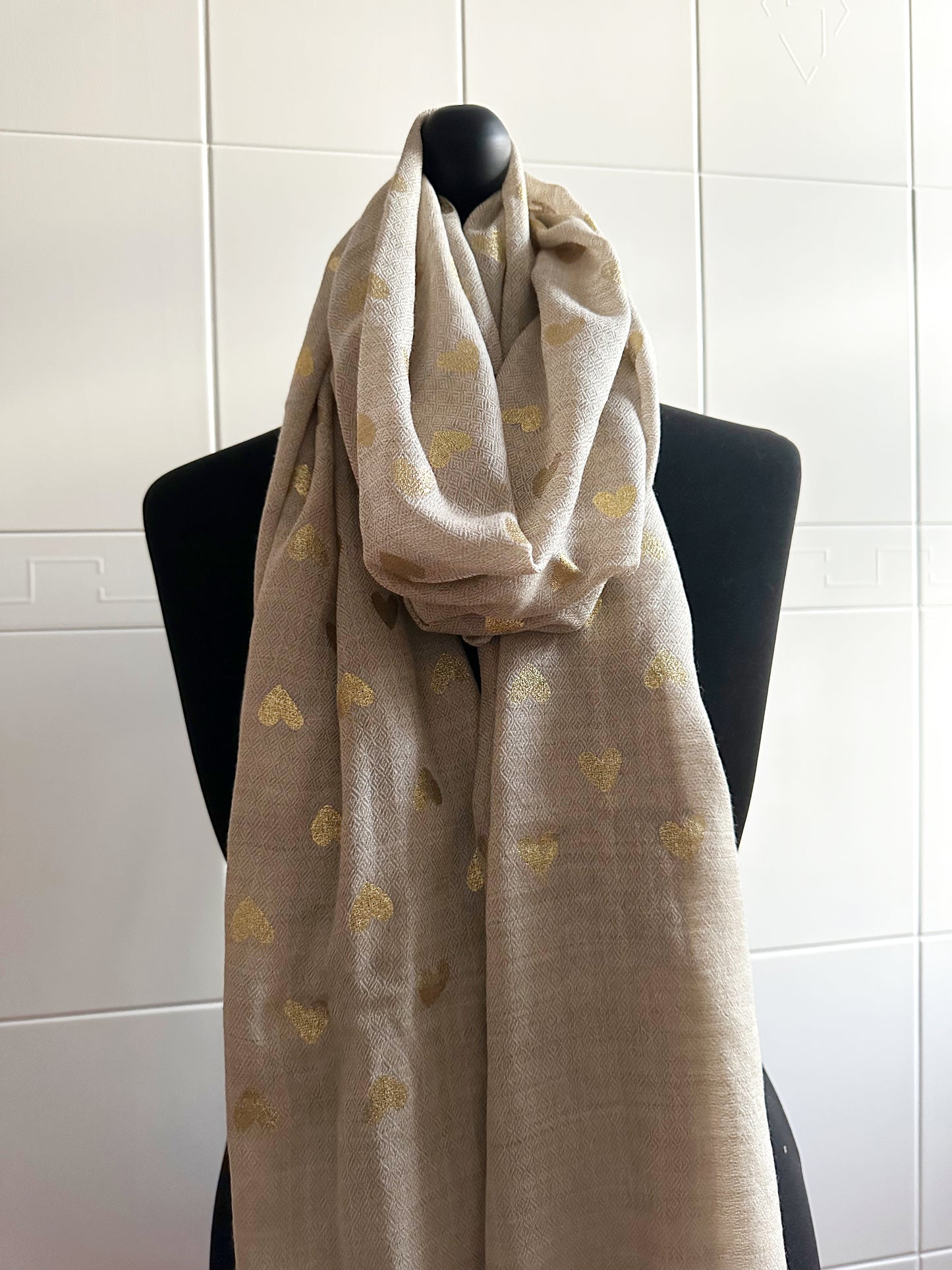 The Goldie Scarf - Gold Foil Heart