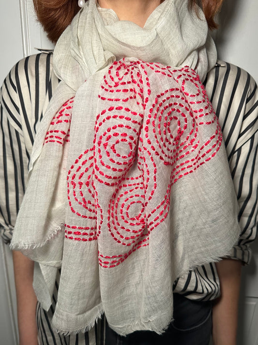 The Goldie Scarf - Red Swirl