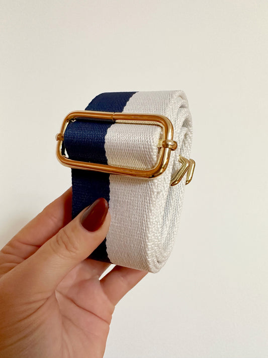 Amber Bag Strap - Navy & Cream Stripe