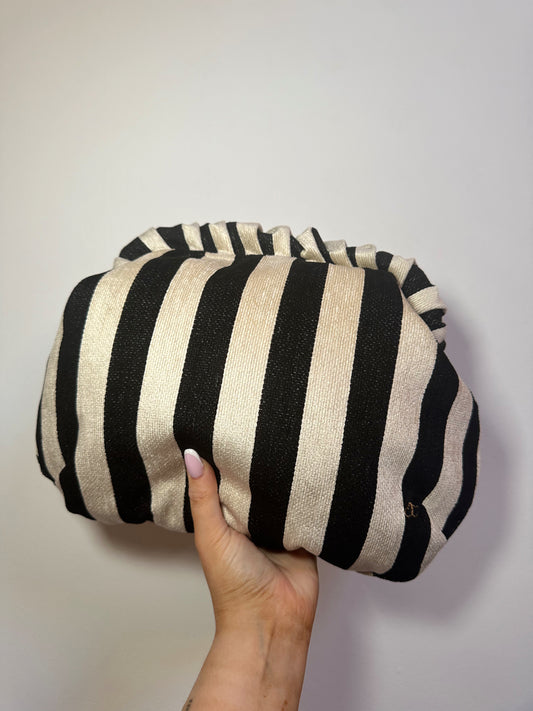 The Pixie Bag - Black & Cream Stripe
