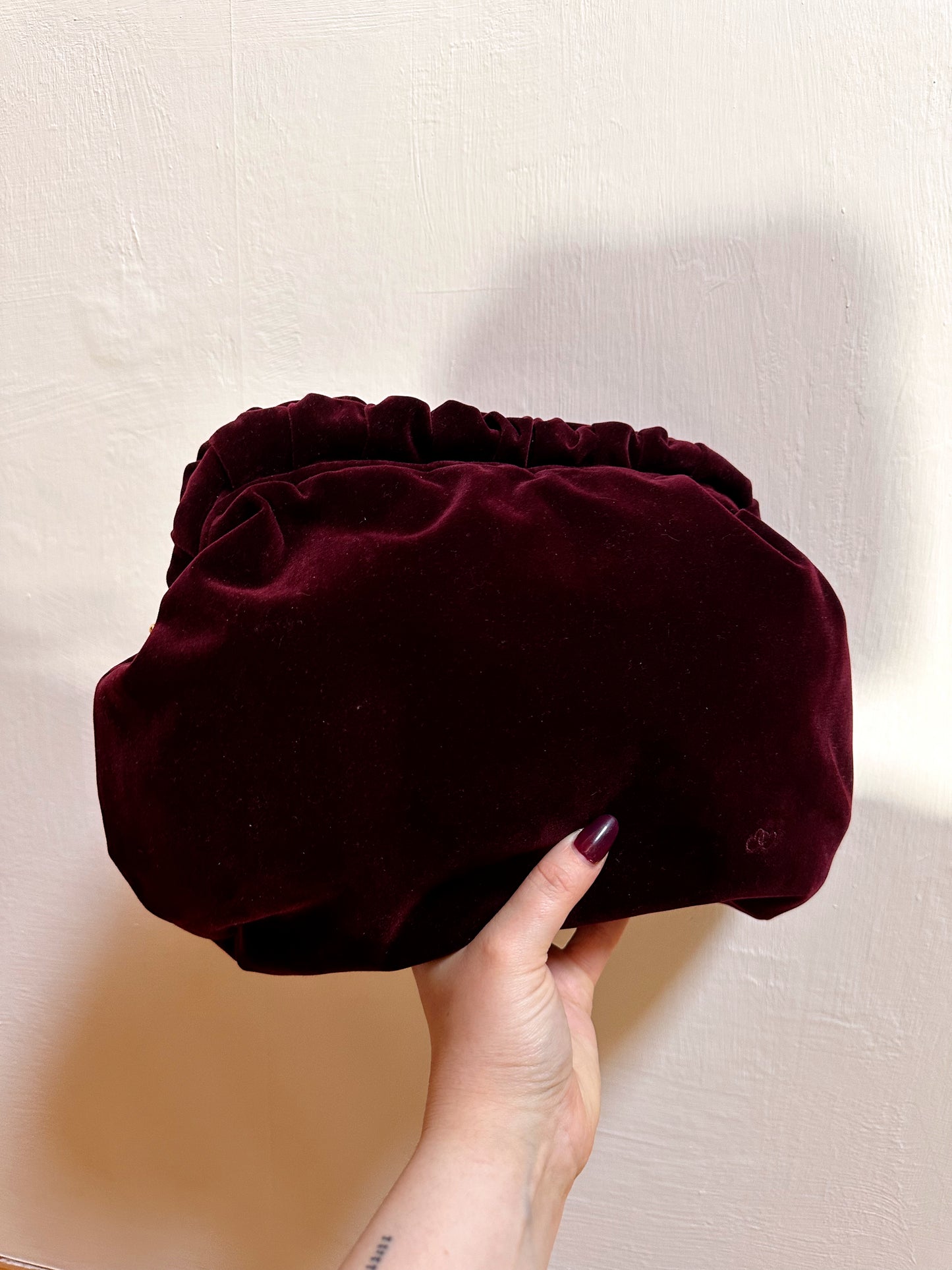 The Pixie Bag - Rich Burgundy Velvet