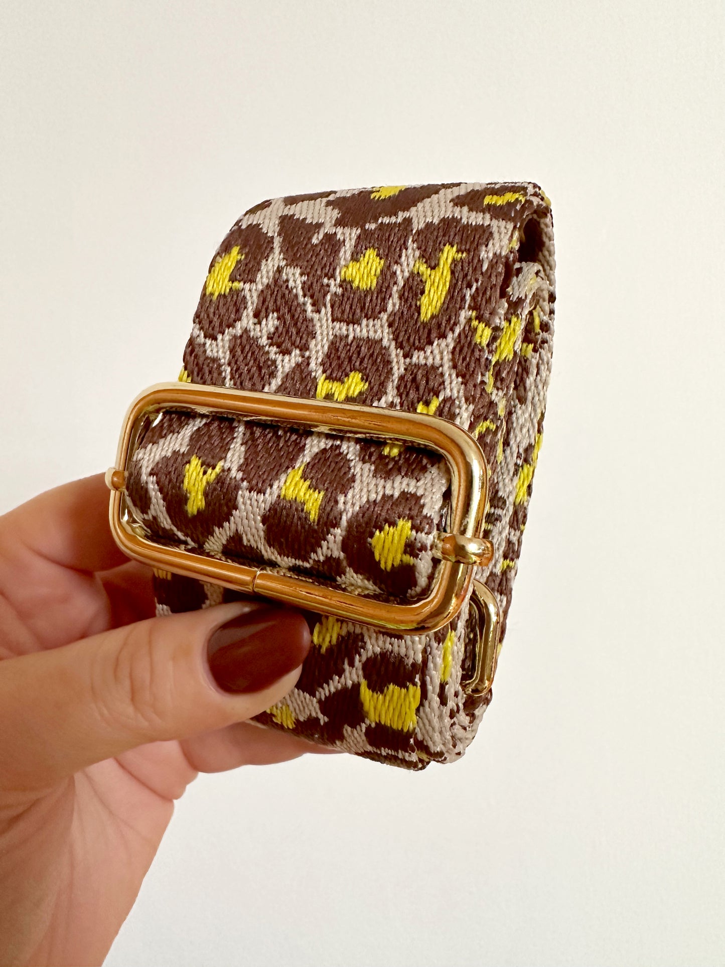 Amber Bag Strap - Neon Yellow Leopard