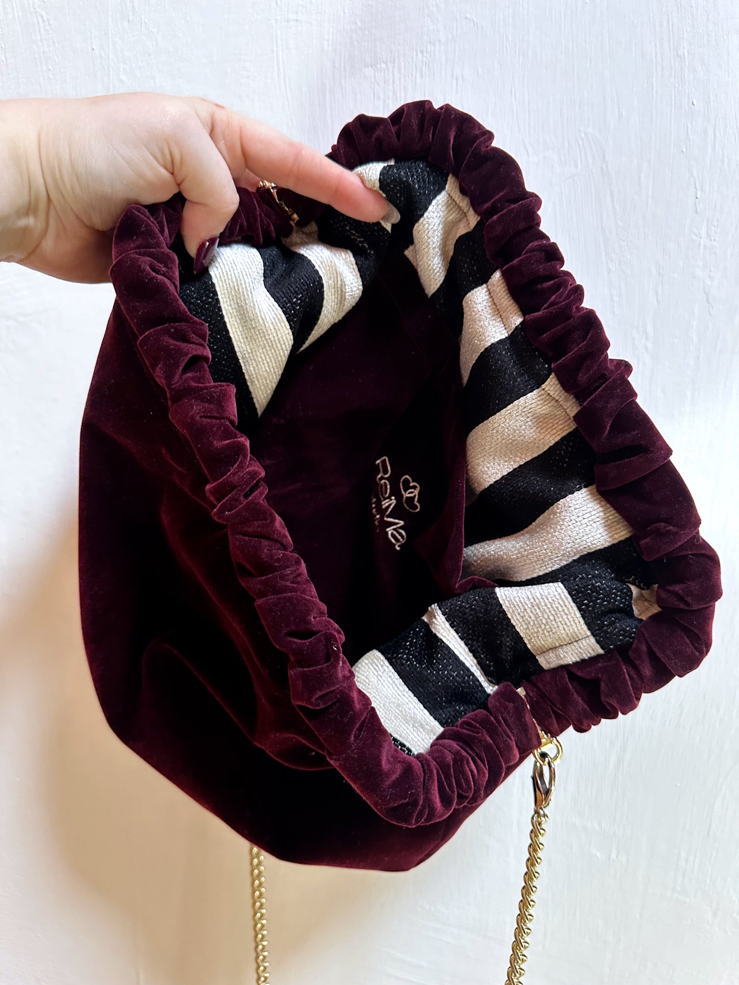 The Pixie Bag - Rich Burgundy Velvet